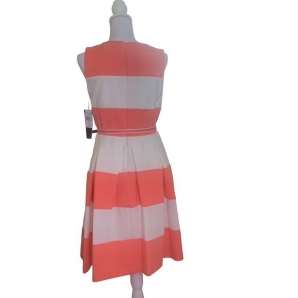 Coral and Cream Dress - Picture 3 of 4